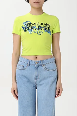 VERSACE T-shirt crop con logo