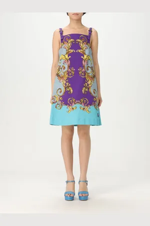 VERSACE Abito in cotone stretch stampato