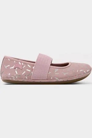 Camper Ballerina Right in camoscio con stampa grafica