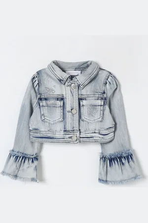 MONNALISA Giacca di jeans crop con strass
