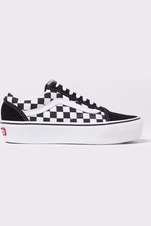 Vans Sneakers Old Skool Platform in canvas a quadretti e camoscio
