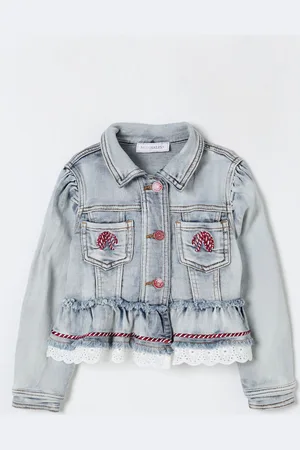 MONNALISA Giacca di jeans ricamata