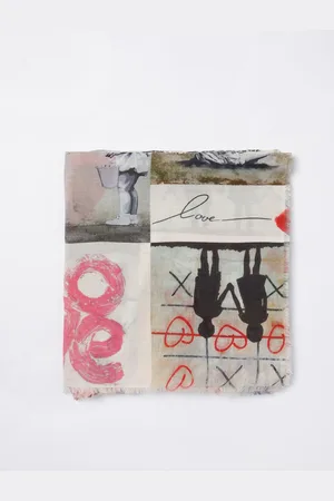 Faliero Sarti Sciarpa in misto modal e cotone con stampa all over