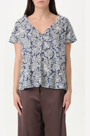 Maliparmi T-shirt a v in cotone paisley