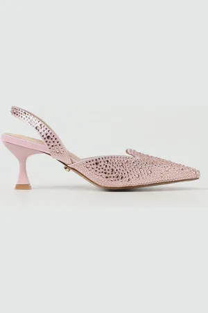 Twenty Fourhaitch Slingback in raso con strass all over