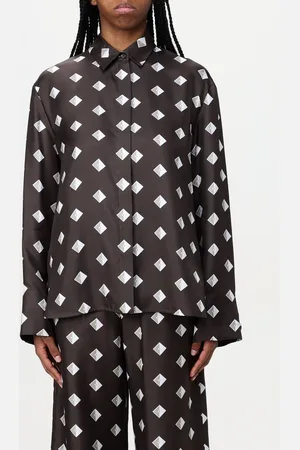 Max Mara Camicia in twill di seta con stampa geometrica