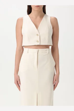 SIMONA CORSELLINI Gilet cropped in crepe