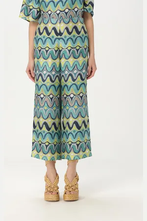 Maliparmi Pantalone in seta con stampa grafica