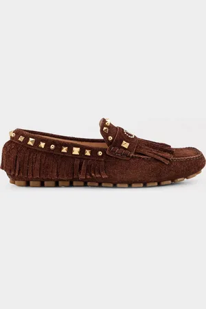 VALENTINO GARAVANI Mocassino Fastaway in crosta con frange