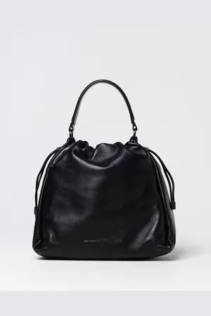 Brunello Cucinelli Borsa Mellow in pelle con monile