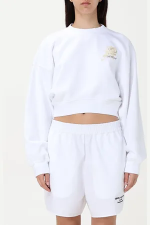 OFF-WHITE Felpa a girocollo crop con logo
