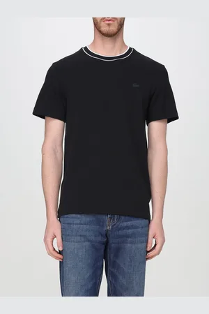 Lacoste T-shirt in cotone con girocollo a righe