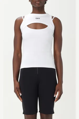 OFF-WHITE Top cut-out in cotone stretch