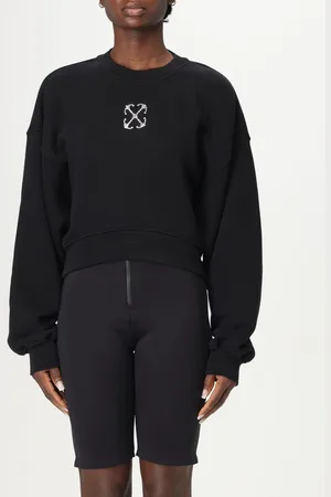 OFF-WHITE Felpa a girocollo crop con logo