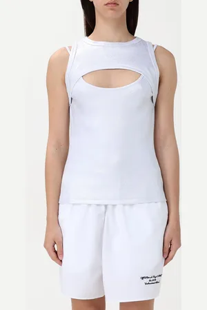 OFF-WHITE Top cut-out in cotone stretch