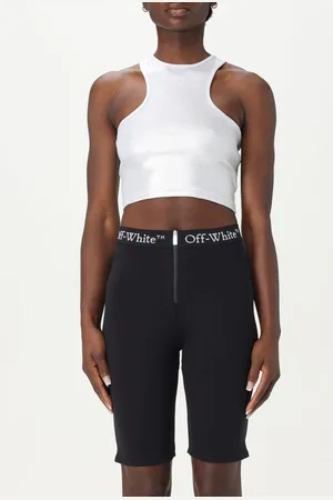 OFF-WHITE Top sportivo cropped in cotone stretch