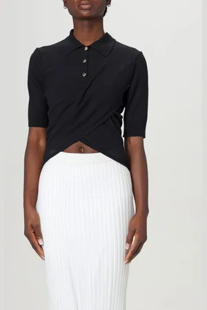 Sportmax Polo in cotone drappeggiato