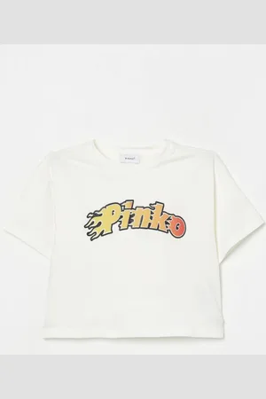 Pinko T-shirt crop in cotone con stampa logo