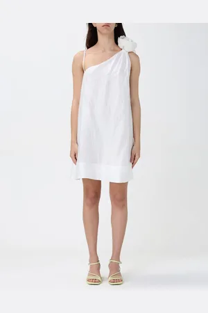 Mes Demoiselles Abito monospalla in cotone con maxi fiori