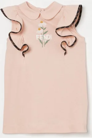 Fendi Abito in misto cotone con logo
