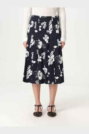 Max Mara Gonna midi in cotone con stampa floreale
