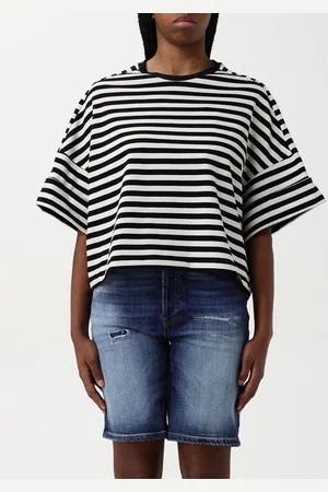 Dondup T-shirt in cotone a righe bicolore