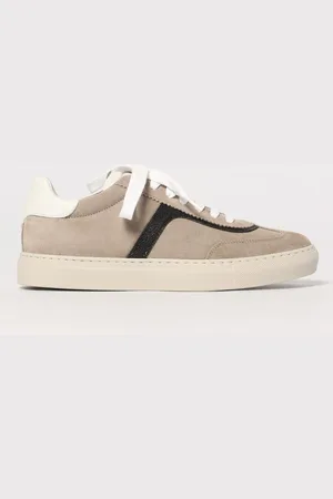 Brunello Cucinelli Sneakers in camoscio con monile