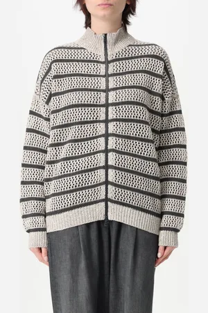 Brunello Cucinelli Cardigan in maglia di lino a righe