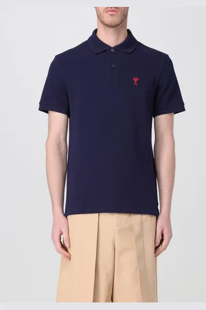 Ami Polo in cotone con logo ricamato