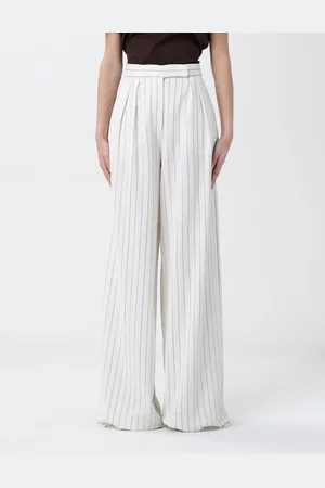 Max Mara Pantalone palazzo in misto lino a righe