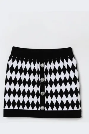 Balmain Gonna a rombi in misto viscosa