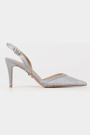 Twenty Fourhaitch Slingback Rabat in raso e nylon a rete con strass