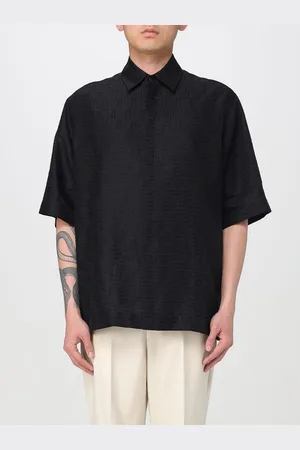 Fendi Camicia casual in lino e cotone con monogram