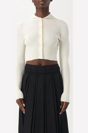 Jil Sander Cardigan in maglia di lana vergine a coste