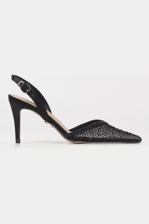 Twenty Fourhaitch Slingback Rabat in raso e nylon a rete con strass