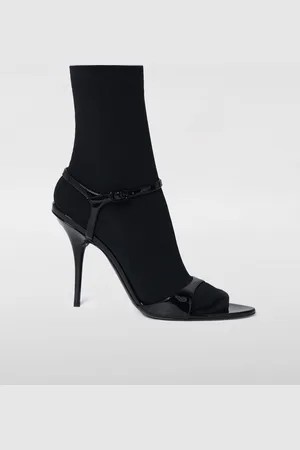 Balenciaga Sandalo Avenue Sock in pelle verniciata e maglia stretch