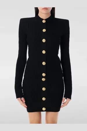 Balmain Cardigan in viscosa con bottoni gioielli