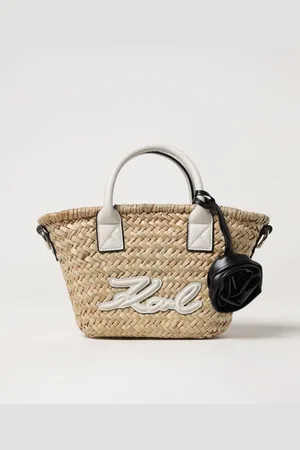 Karl Lagerfeld Borsa K-Signature in rafia intrecciata e pelle sintetica