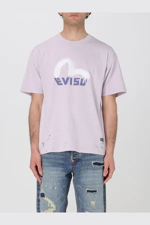 Evisu T-shirt in cotone con stampa logo