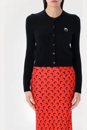 Marine Serre Cardigan a girocollo con logo