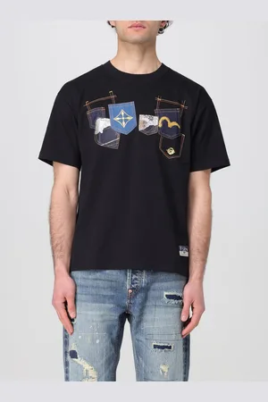 Evisu T-shirt in cotone con stampa logo