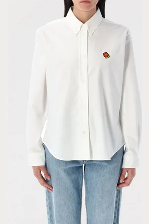 Kenzo Camicia in cotone con logo ricamato