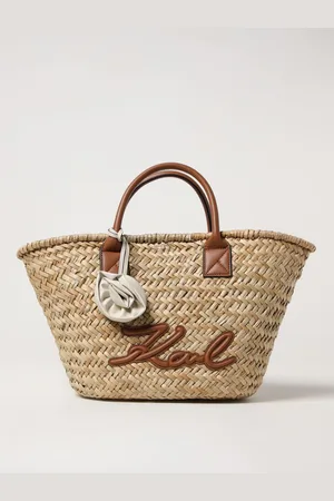 Karl Lagerfeld Borsa K-Signature in rafia intrecciata e pelle sintetica