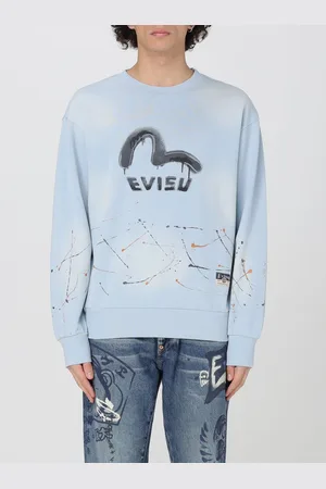 Evisu Felpa a girocollo in cotone con stampa logo