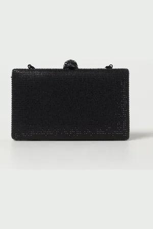 Kurt Geiger Clutch Kensington in satin con strass all over