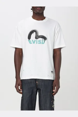 Evisu T-shirt in cotone con stampa logo