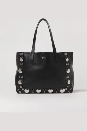 VALENTINO GARAVANI Borsa Nellcôte in pelle martellata con borchie ed occhielli
