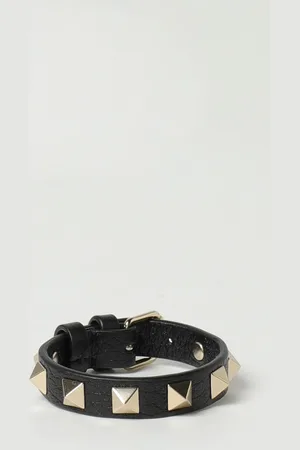 VALENTINO GARAVANI Bracciale Rockstud in pelle a grana naturale