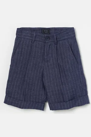 FAY Pantaloncino in lino gessato