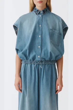 Fabiana Filippi Camicia in denim con paillettes